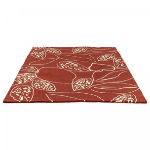 Tapis salon et chambre fait à la main en laine motif floral CHICDOUE