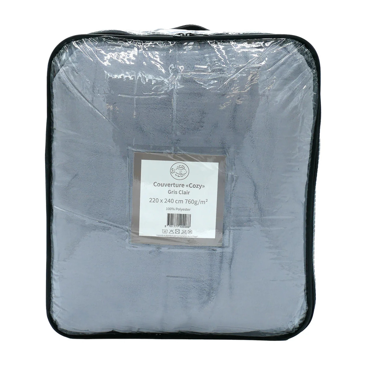 Couverture polaire 220x240cm 760g/m² - Cozy gris clair