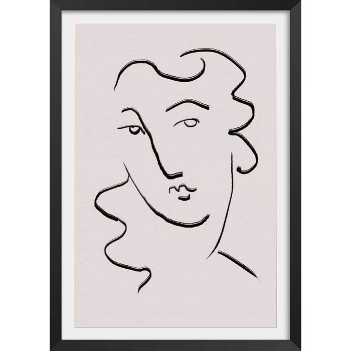 Affiche Simple Ligne No2 Affiche + cadre en bois - Noir