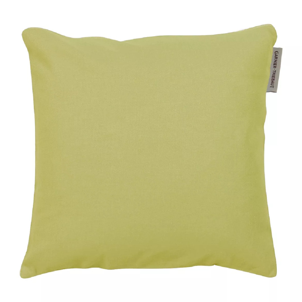 Housse de coussin pur coton 210 g/m² uni vert Confettis absinthe