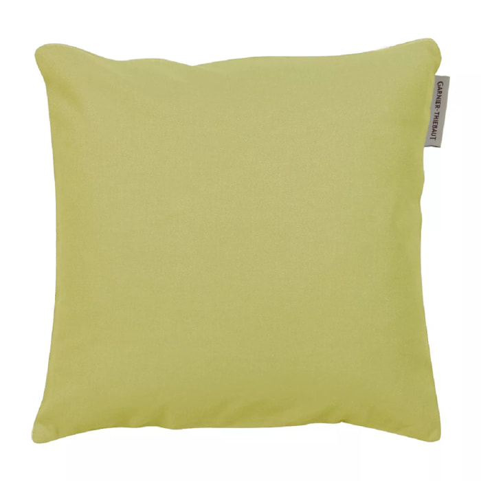 Housse de coussin pur coton 210 g/m² uni vert Confettis absinthe