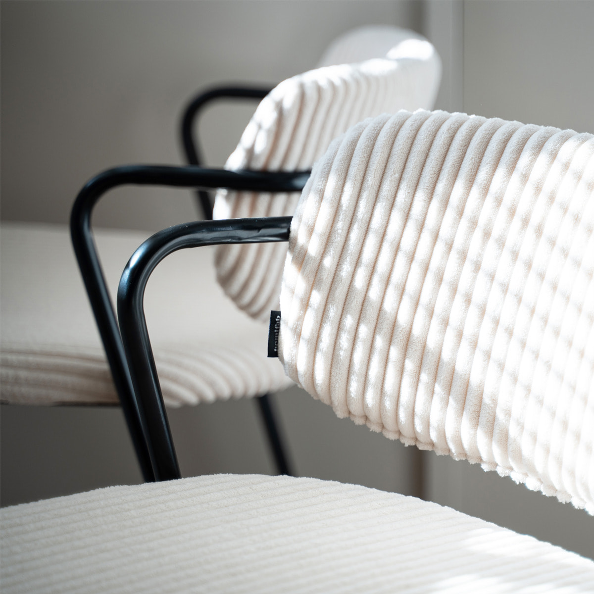 Lot de 2 tabourets de bar en velours côtelé - JONES