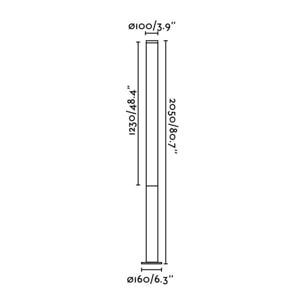 TURA 2050 Lampada paletti grigio scuro