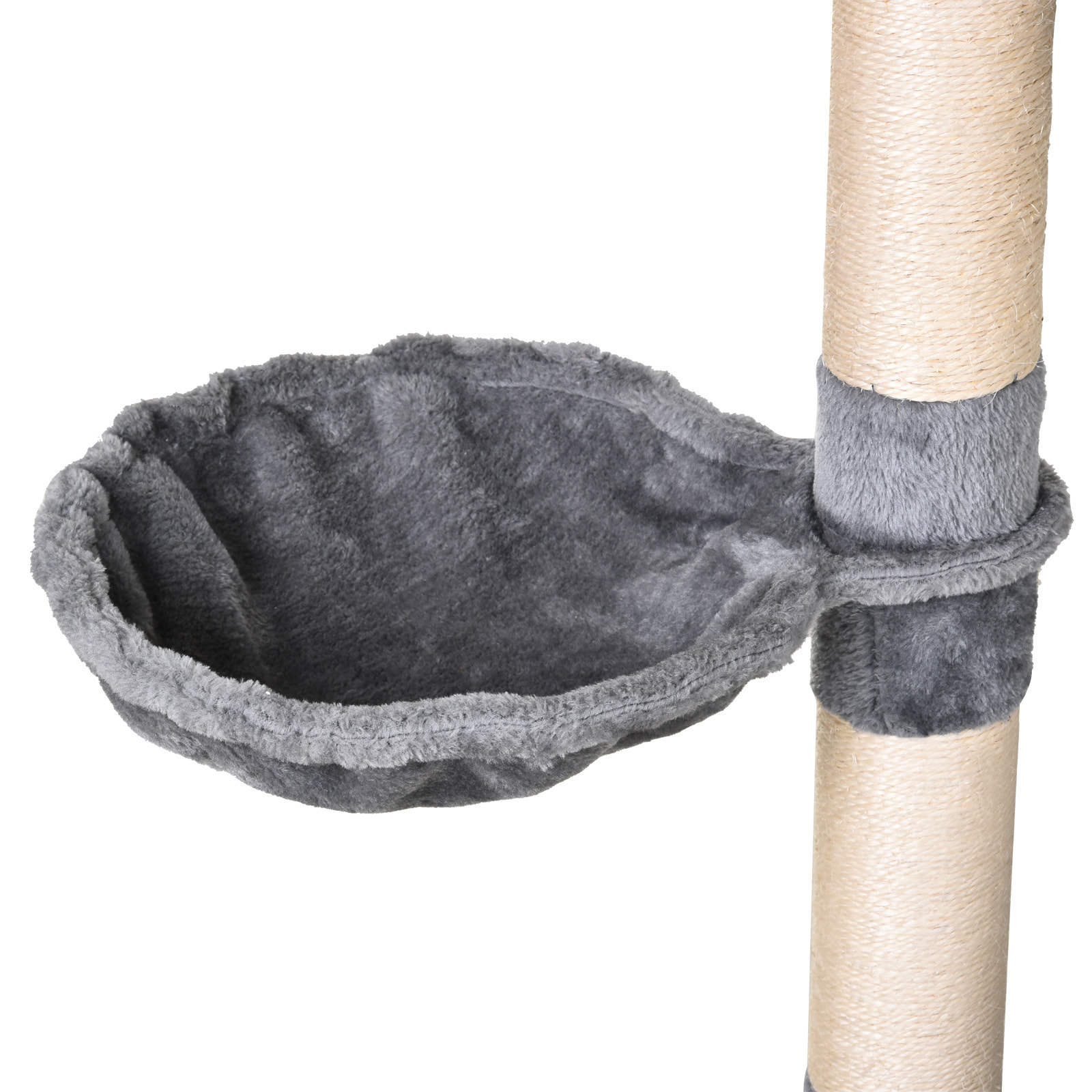 árbol de Gatos de Aglomerado de Madera Sisal Felpa 60x40x154 cm Gris