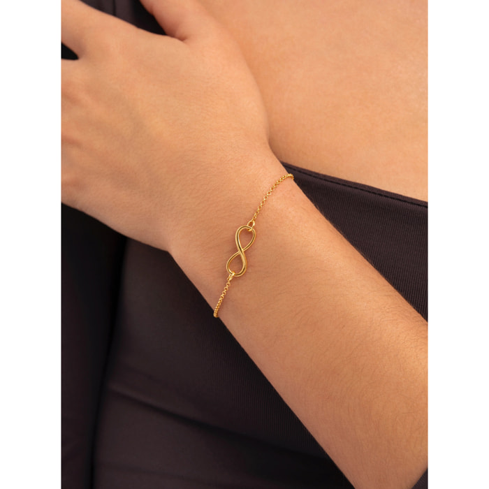 Pulsera Infinito Plata Baño Oro