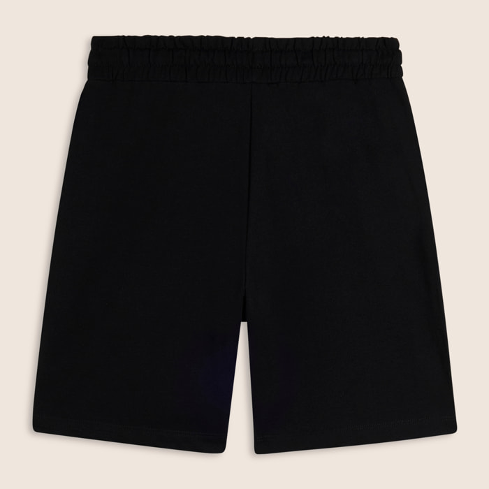 Pantaloncini neri regular fit con spacchi laterali