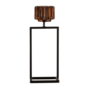 J-Line chandelier Rectangulaire - verre - marron - small