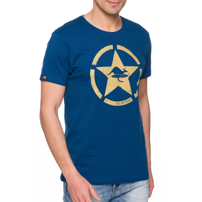 T-shirt in cotone 150 gr Hot Buttered Goldenbreed Colore Blu Chiaro