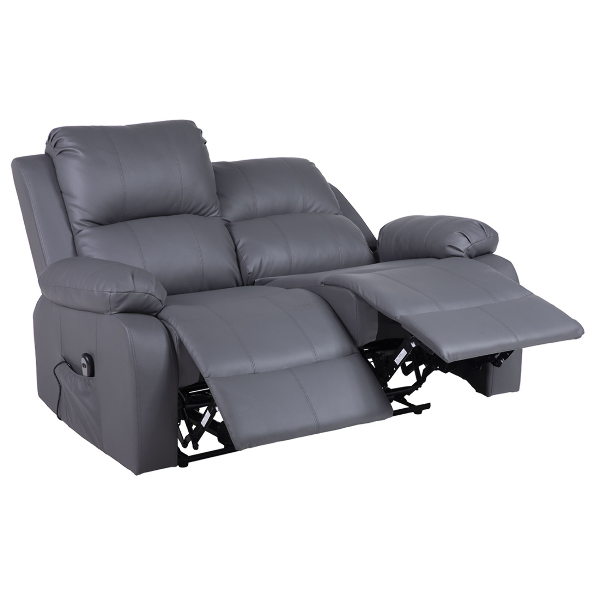 Armand - Canapé 2 places relax électrique en simili - Gris
