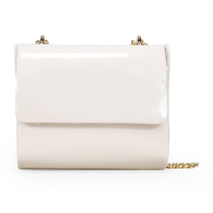 Bolso de fiesta beige en charol