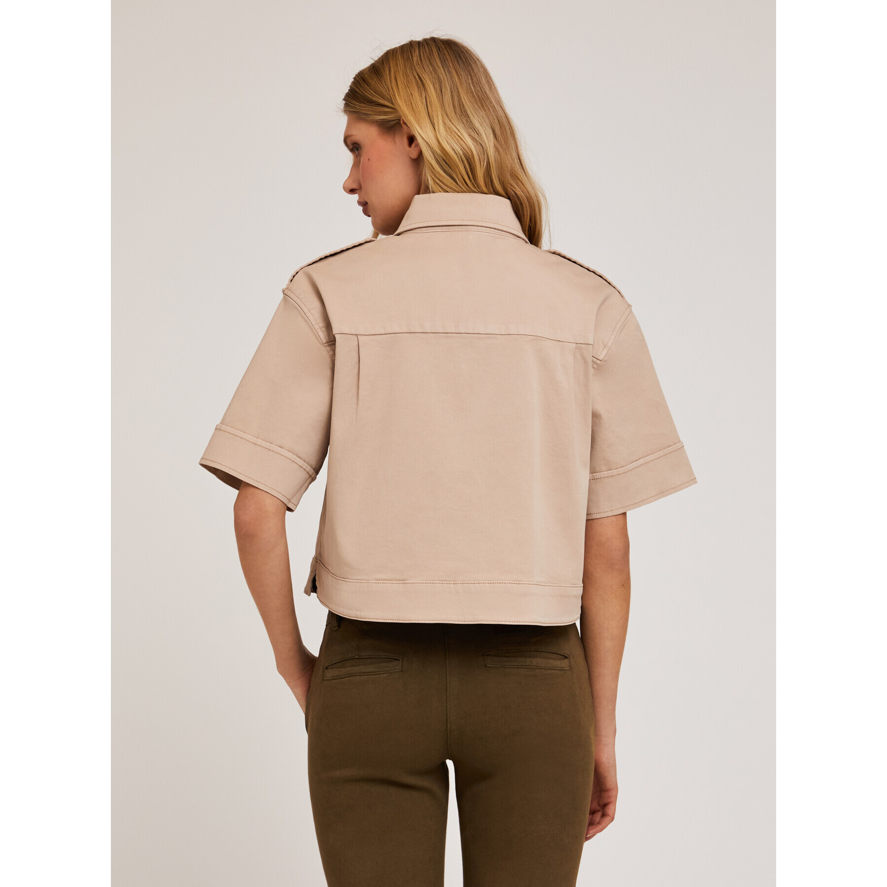 Motivi - Camicia in drill di cotone - Beige