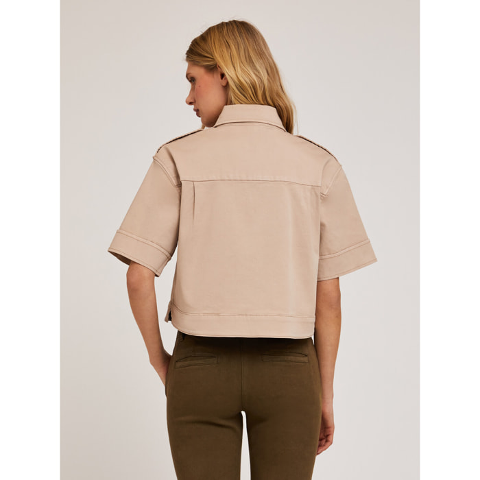 Motivi - Camicia in drill di cotone - Beige
