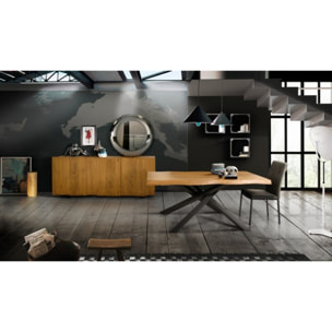 Tavolo BOLGHERI massello rovere nodato sp. 6 180x90 cm (Grano)