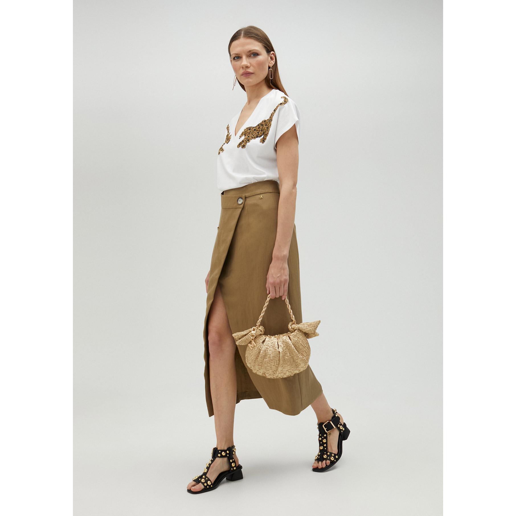 Gonna con incrocio sul davanti