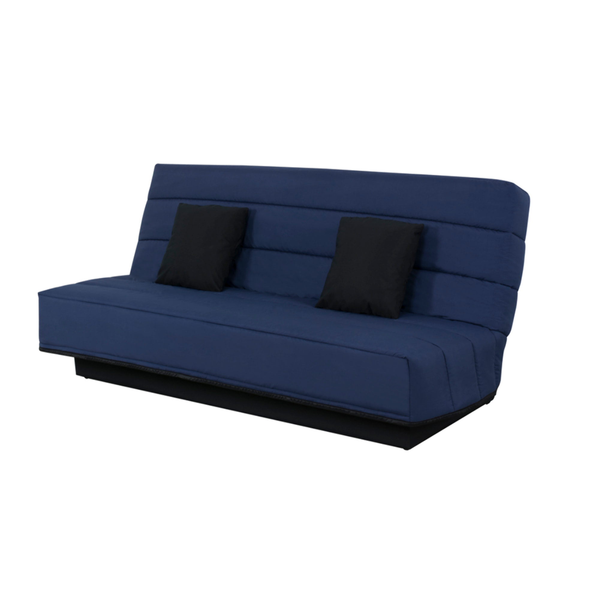 Canapé convertible Melissa, matelas Simmons, 120 x 190 cm, 2 coussins offerts, marine