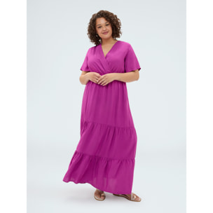 Fiorella Rubino - Vestido largo Smile en viscosa - Fuchsia