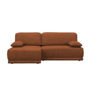 Banquette canapé d'angle gauche convertible 3 places velours côtelé avec coffre NELSON