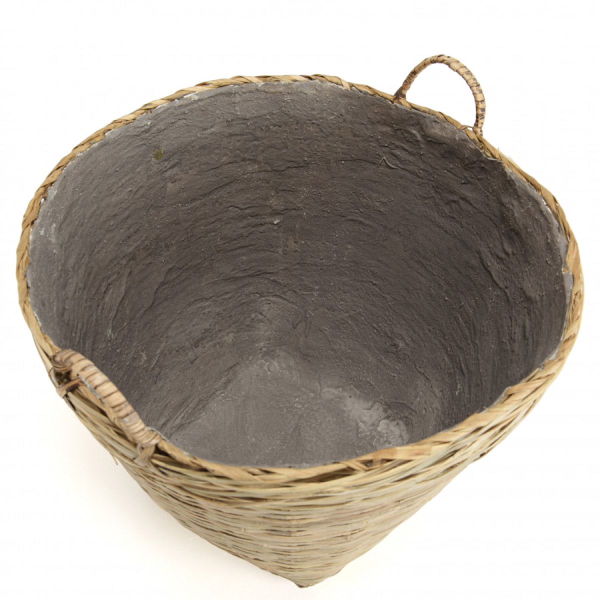HANS - Pot de fleur rond 60x60cm en bambou naturel avec anses