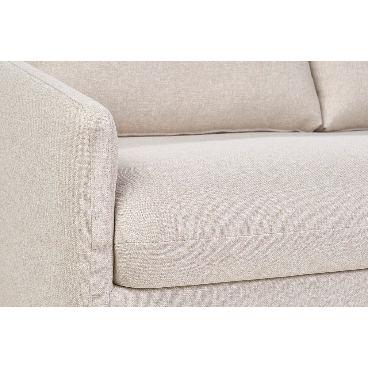 Canapé convertible 2 places en tissu beige crème PAULIN