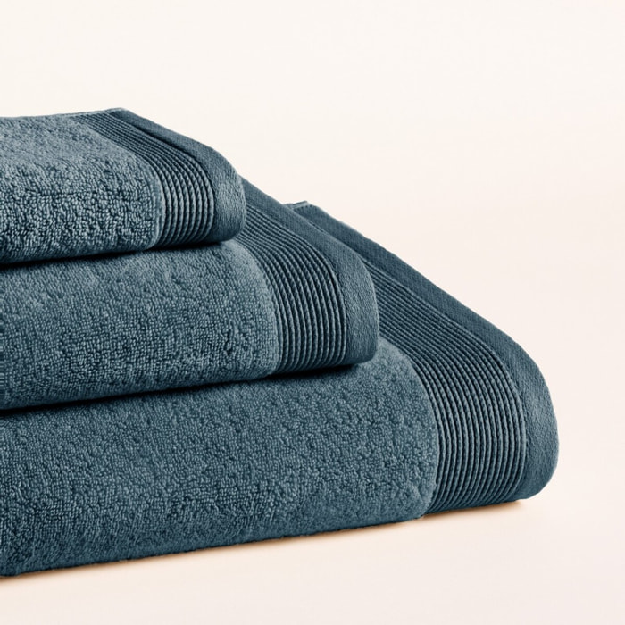 Lot de 3 serviettes Harmony Denim - Zero Twist - 600 grammes