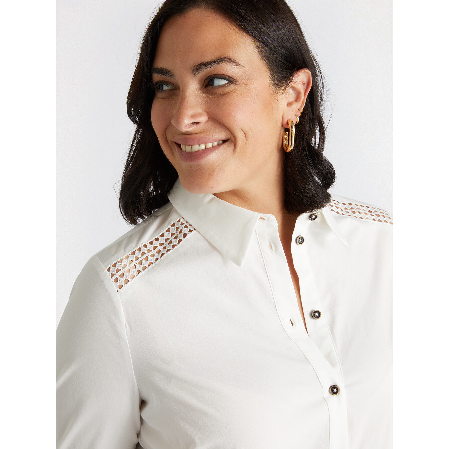 Fiorella Rubino - Camicia con bordi a-jour - Bianco