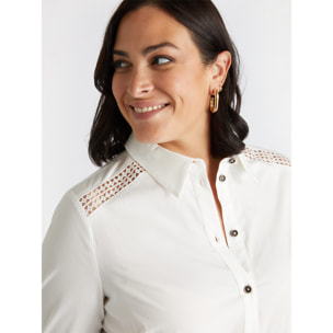 Fiorella Rubino - Camicia con bordi a-jour - Bianco
