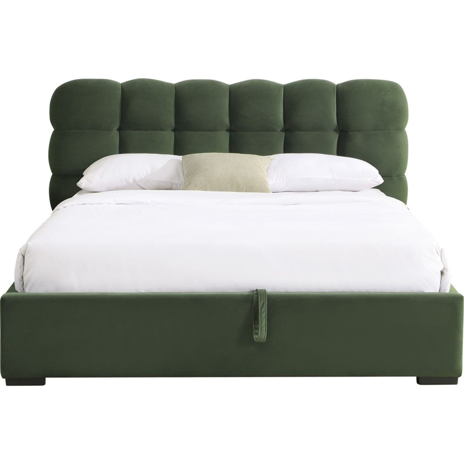 Lit coffre avec tête de lit en velours - LOLA