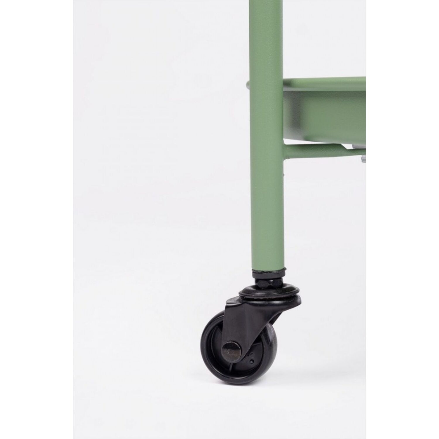 Carrello pieghevole AUSTIN in acciaio verde, con vassoio