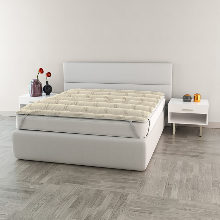 TOPPER TRAPUNTATO RAME CON ELASTICI - Made in Italy