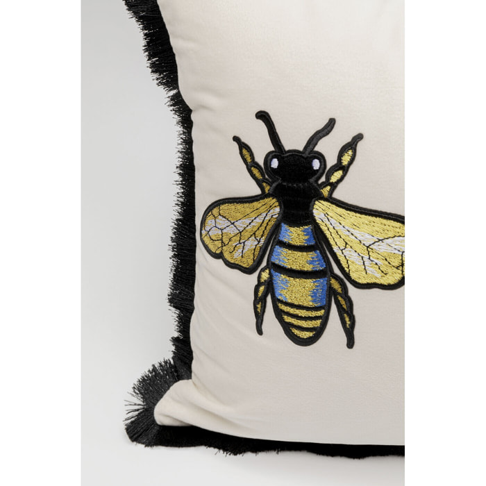 Coussin blanc trois abeilles Kare Design