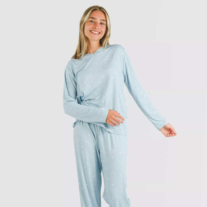 Pigiama lungo da donna, ambra morbida