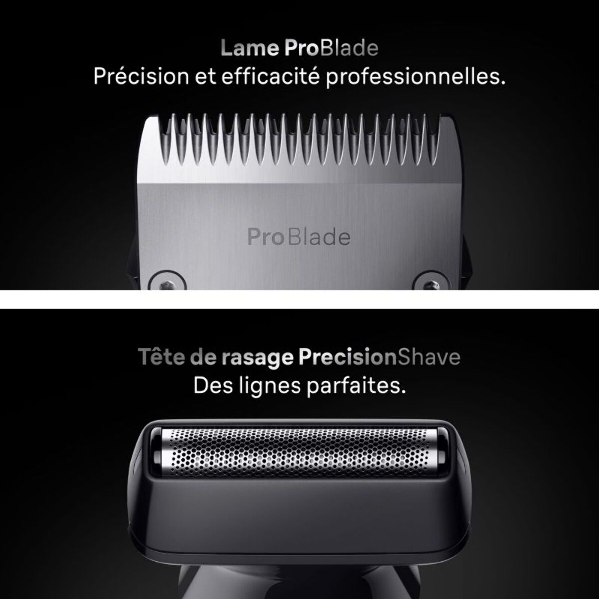 Tondeuse multi usages BRAUN AIO7560, 14 hauteurs de coupe, précision 0,5 mm, autonomie 120 mn