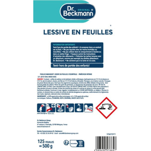 Lessive DR BECKMANN en feuilles L'Essentielle x125 lavages