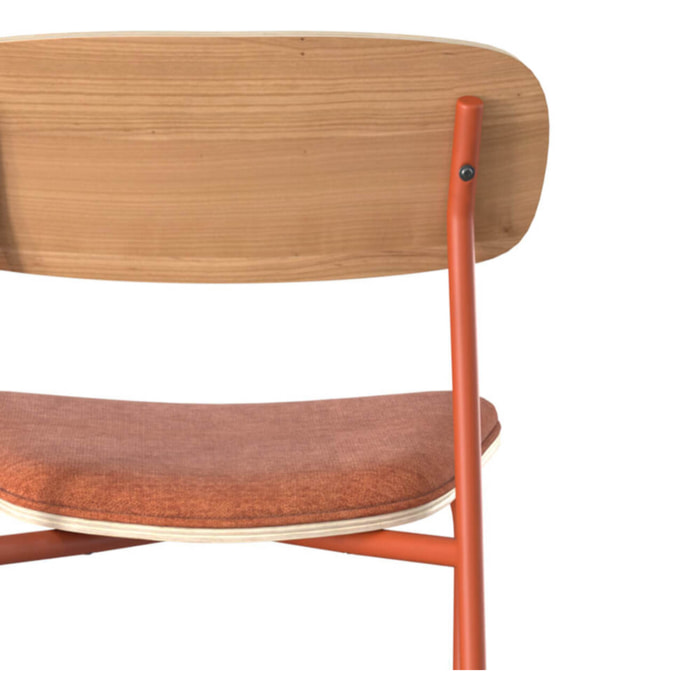 Lot de 2 chaises pour îlot central en tissu terracotta 65 cm - Alba