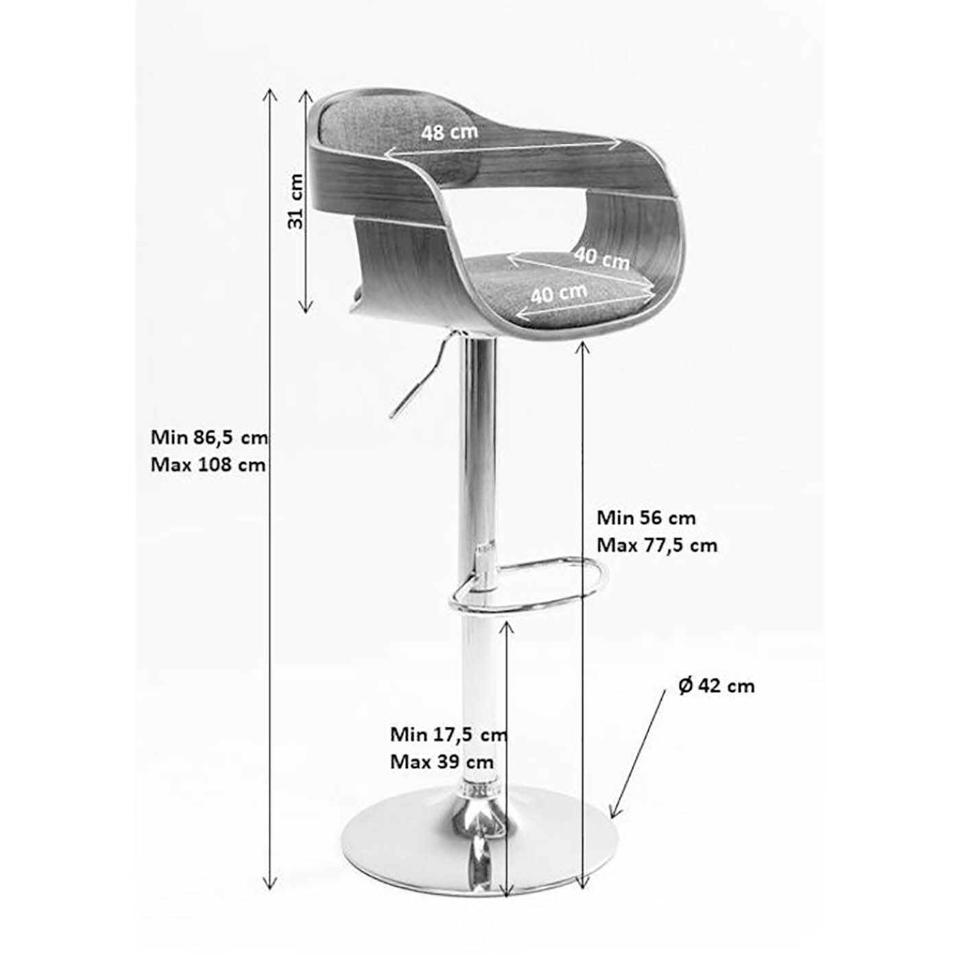 Tabouret de bar Monaco choco Kare Design