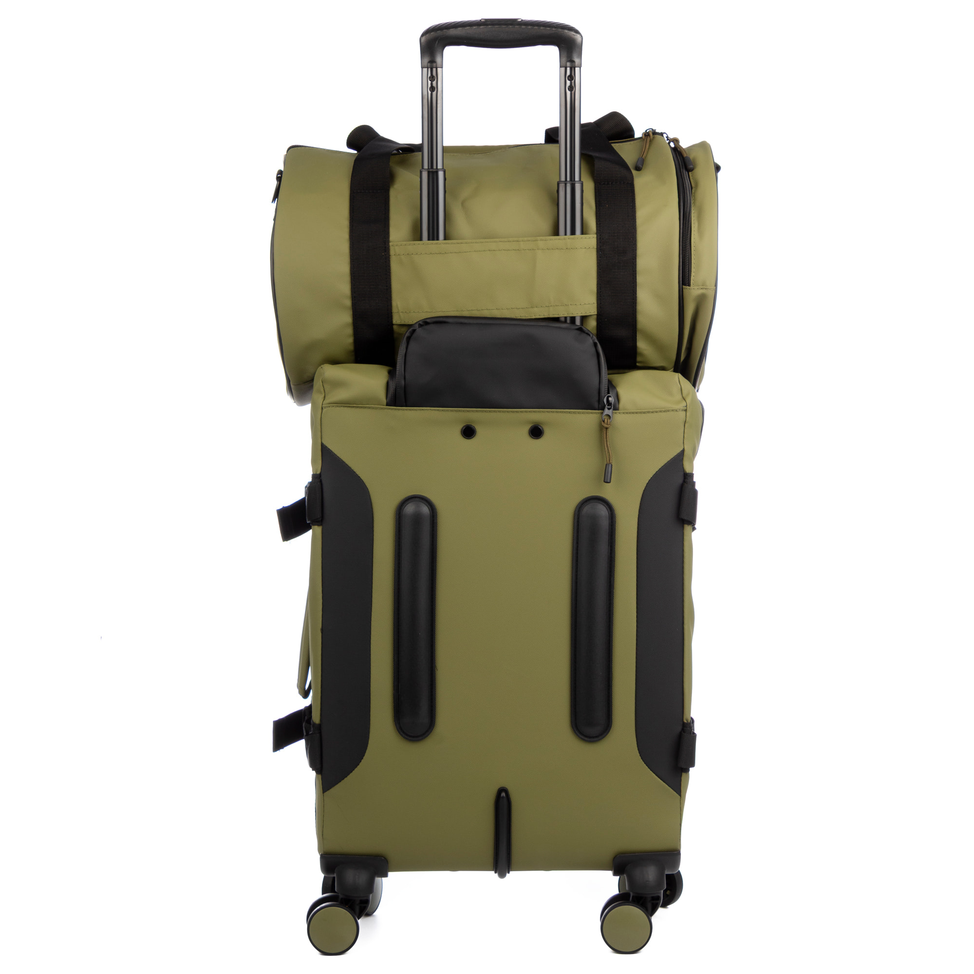 Set di 3 valigie flessibili in tessuto idrorepellente, riflettenti e ad alta durata.