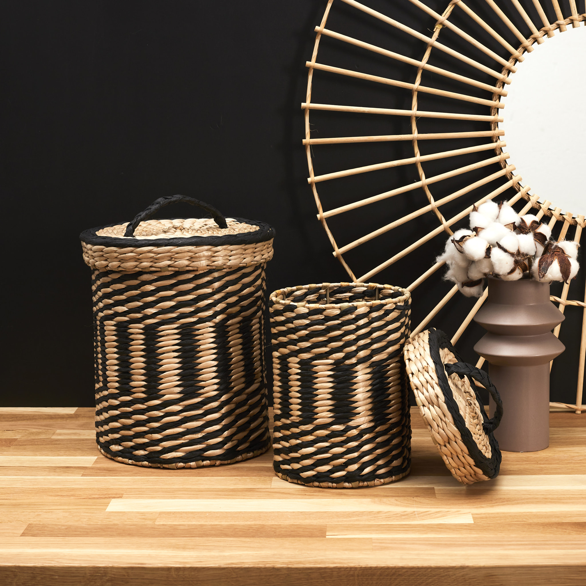 Panier Tresse Avec Couvercle X2