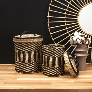 Panier Tresse Avec Couvercle X2