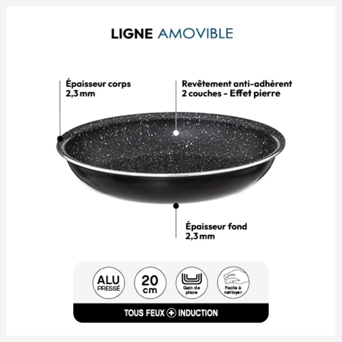 Poêle Aluminium pressé 20 cm Amovible