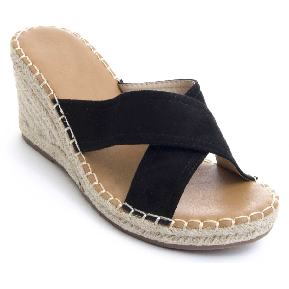 Sandalias de Cuña - Negro - Altura: 7 cm