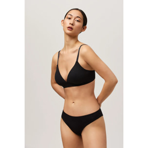 Reggiseno a triangolo senza ferretto con imbottitura in cotone biologico nero, coppa B