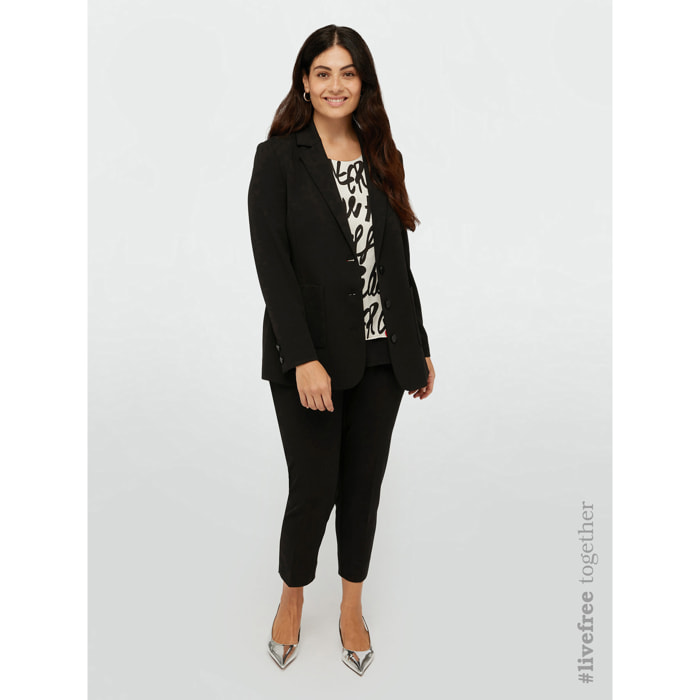 Fiorella Rubino - Blazer con bolsillos de parche - Negro