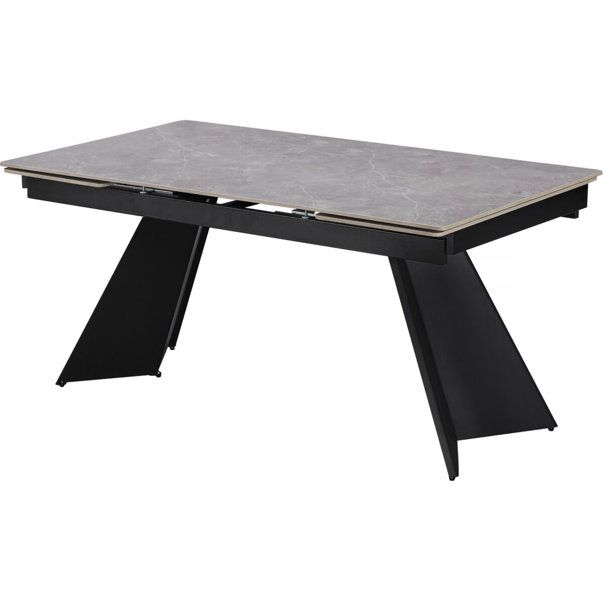 Table de repas extensible en céramique 6 à 10 personnes "Equinoxe" - Gris marbré