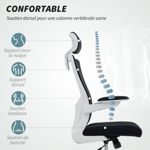 Chaise de bureau manager ergonomique réglable accousoirs relevables noir