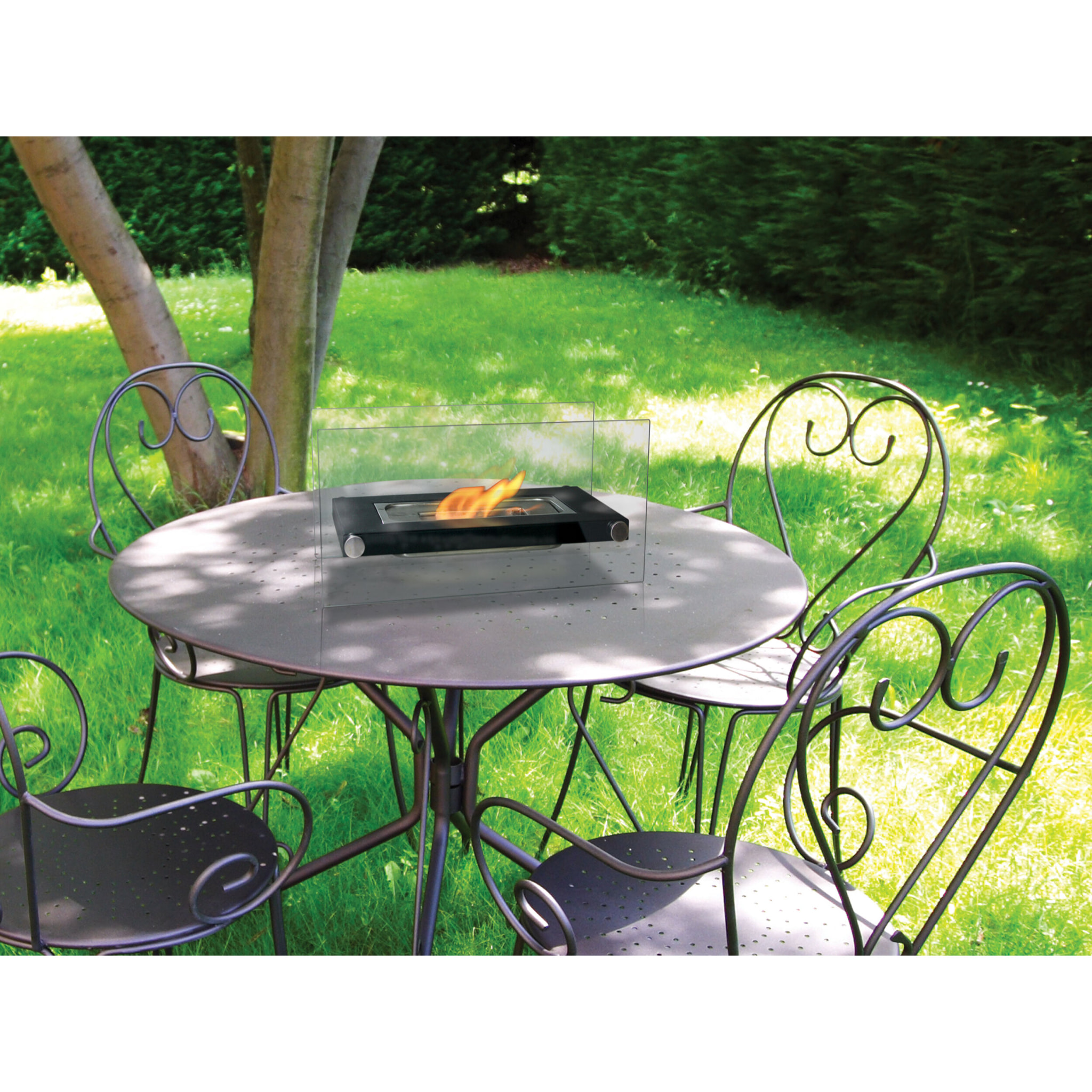 Cheminée éthanol de table en métal