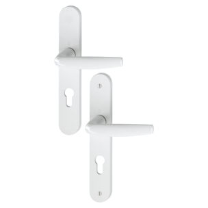 Ensemble de porte plaque large Atlanta 1530/300M blanc 9016 - HOPPE - Clé i - entr.70 épais.68/77 - 2834703