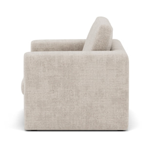 Marilia - Canapé 2 places convertible déplimousse en velours texturé - Beige