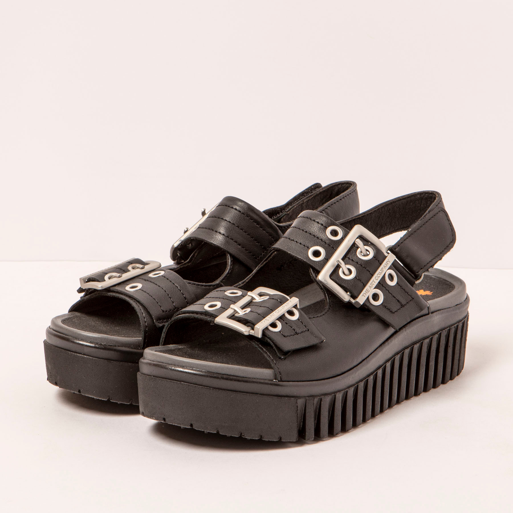 Sandalia de cuña 1579 NAPPA BLACK/BRIGHTON color Black
