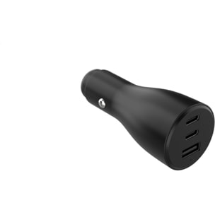 Chargeur allume cigare ADEQWAT 72W 2x USB-C + USB-A noir