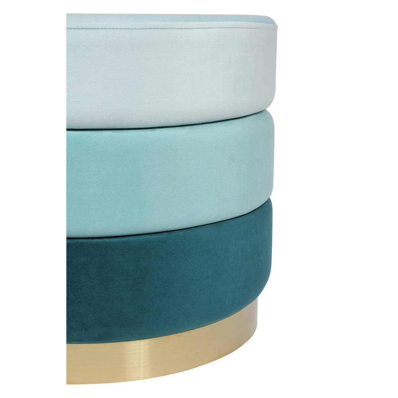 Pouf di design Matilda in velluto blu e oro